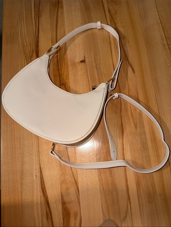 Handbags - Cream Crescent Shoulder Bag - Minimal Women's Handbag